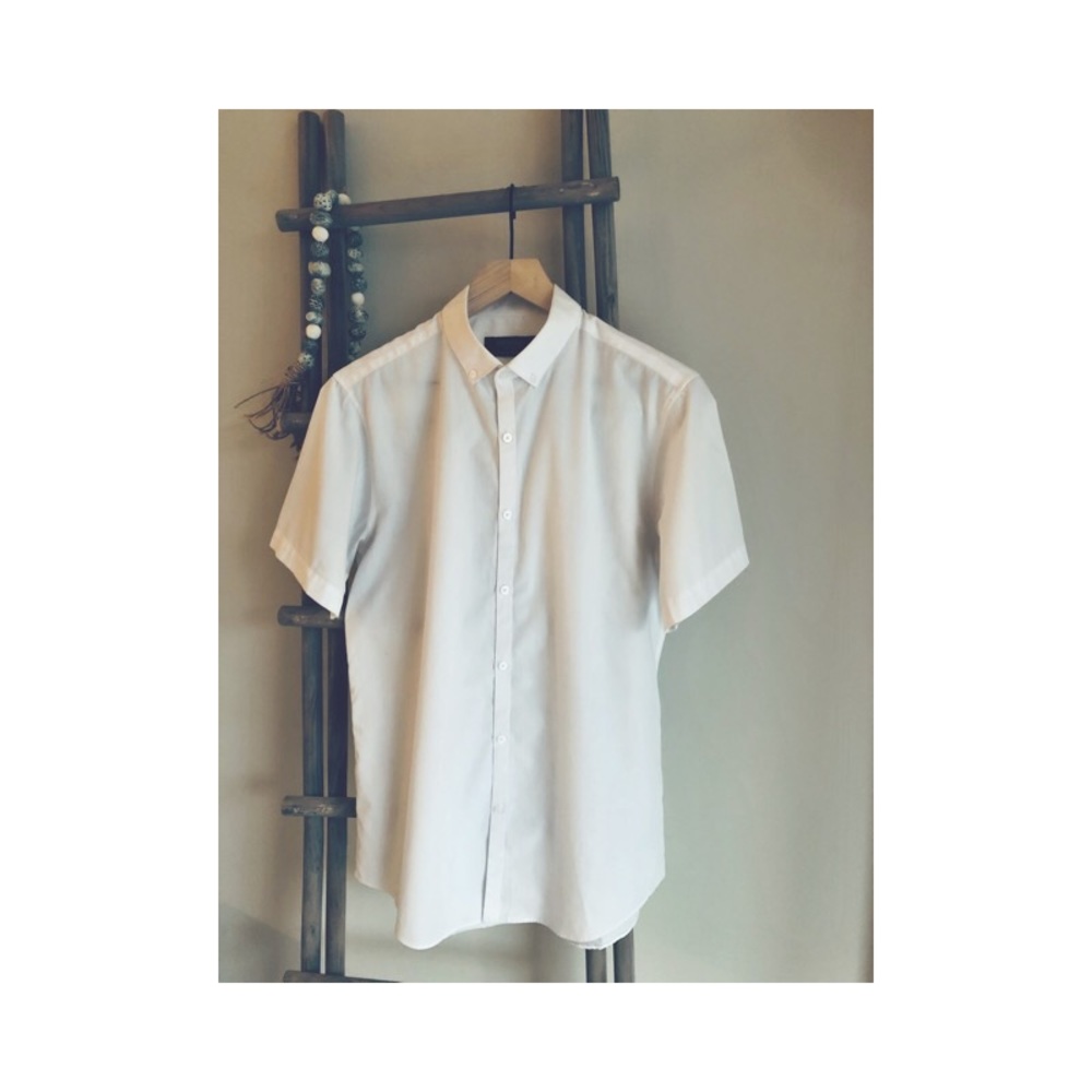 Top Man Slim Fit White Short Sleeve Shirt
